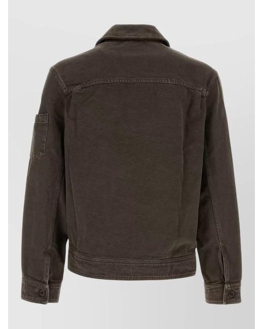 A.P.C. Gray Denim Single Breasted Coat for men