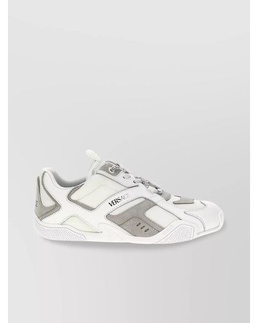 Versace White Leather Low-Top Sneakers