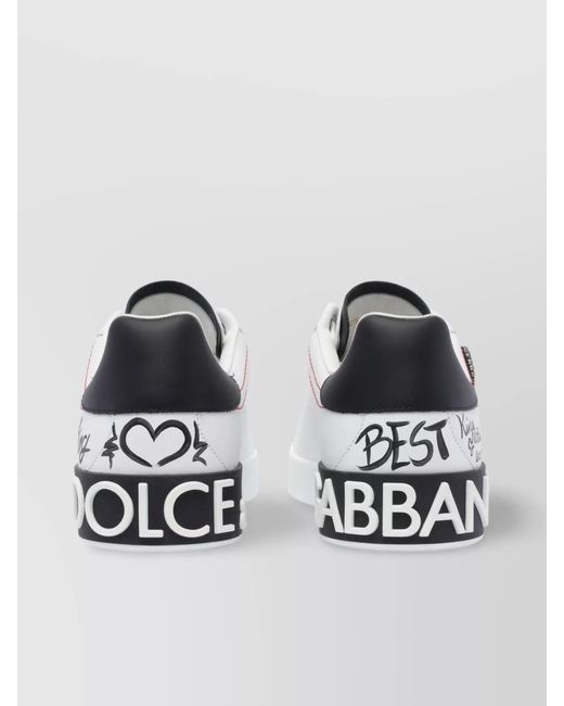 Dolce & Gabbana Metallic Leather Low-Top Sneakers for men