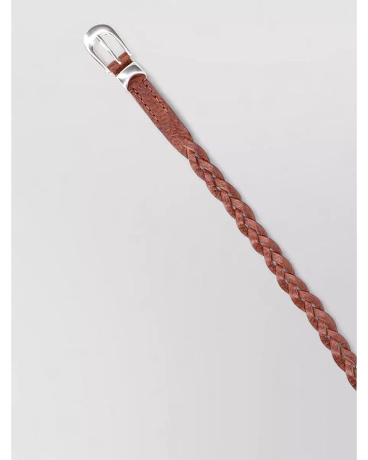 Our Legacy White Adjustable Length Braided Belt Slim Profile
