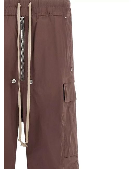 Rick Owens Brown Cargobelas Shorts Cargo Style Back Pockets for men