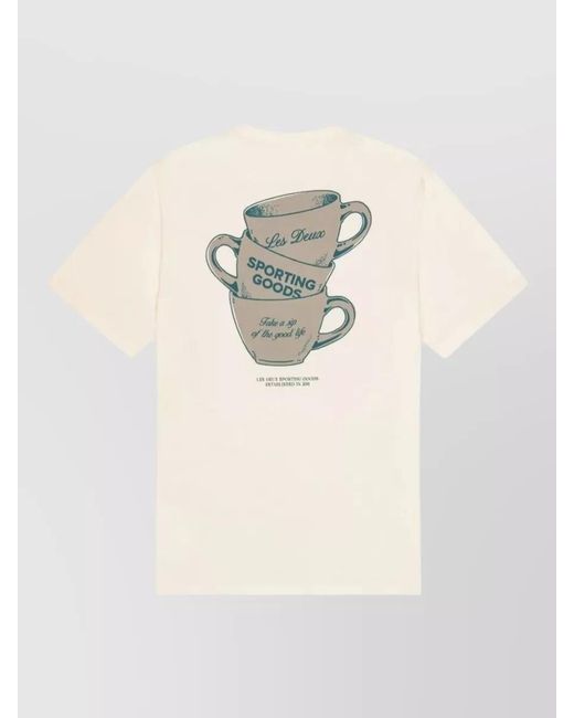 Les Deux Natural Ben Artist Graphic Print Crew Neck T-Shirt for men