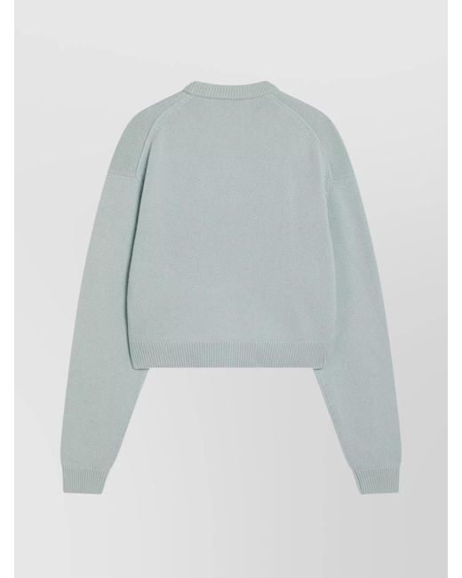 Acne Blue Wool V-Neck Sweater