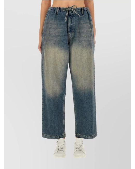 Moschino Blue Denim Wide-Leg Trousers