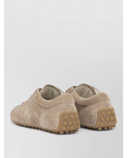 Tod's Natural Leather Lace-Up Sneakers