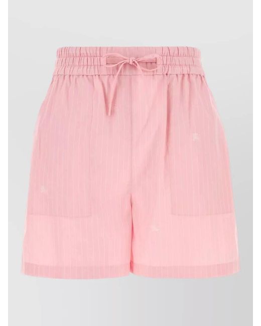 Burberry Pink Embroidered Poplin Knee-Length Shorts
