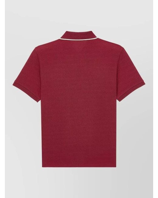 Saint Laurent Red Cassandre Cotton Pique Polo T-Shirt for men