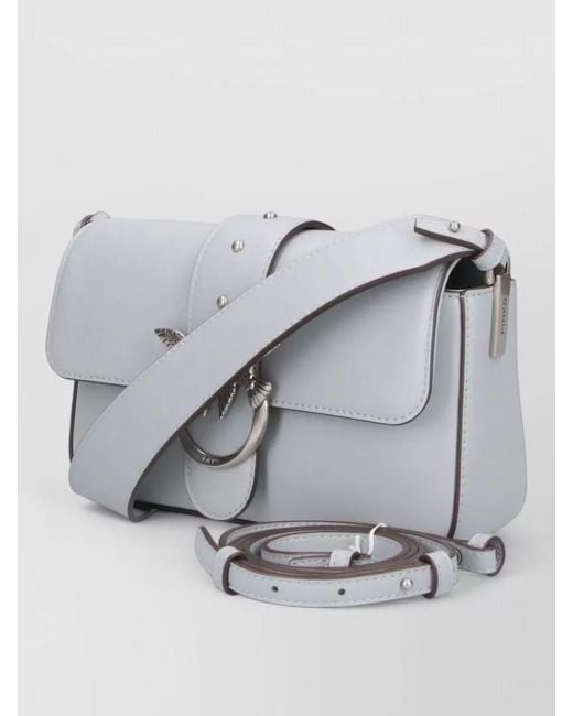 Pinko Metallic Shoulder Bag Adjustable Strap Decorative Buckle Hardware
