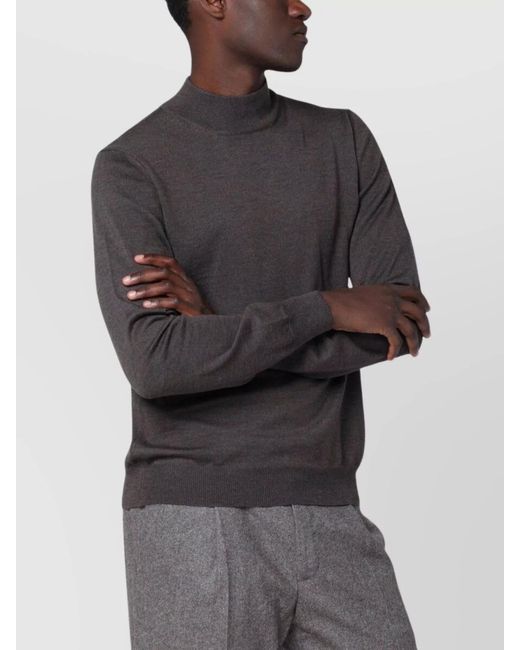 Tagliatore Gray Wool Turtleneck Sweater for men