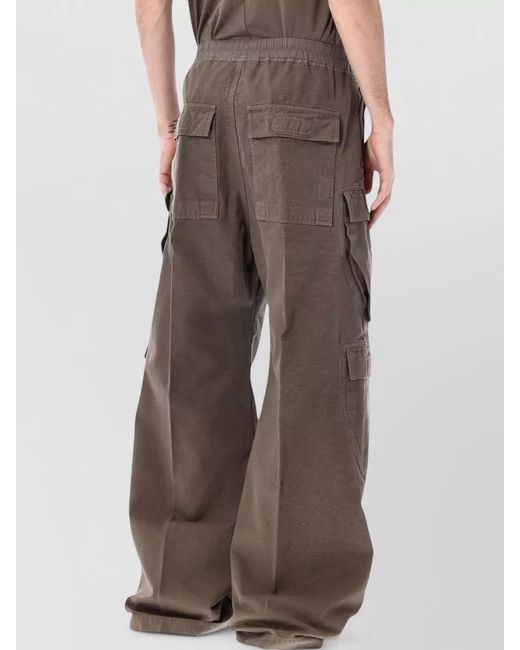 Rick Owens Brown Cotton Wide-Leg Cargo Trousers for men