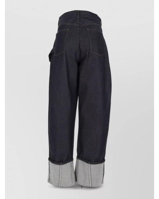 J.W. Anderson Blue Cotton Wide-Leg Trousers for men