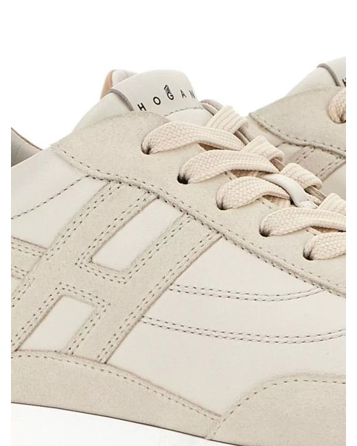 Hogan Natural Leather Low-Top Sneakers