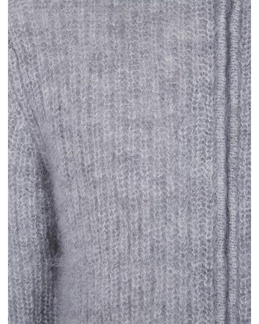 Aspesi Blue Mohair Wool Zip Up Jacket for men