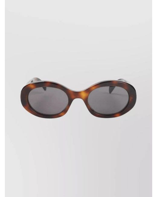 Céline Gray Triomphe Oval Frame Sunglasses With Detailing