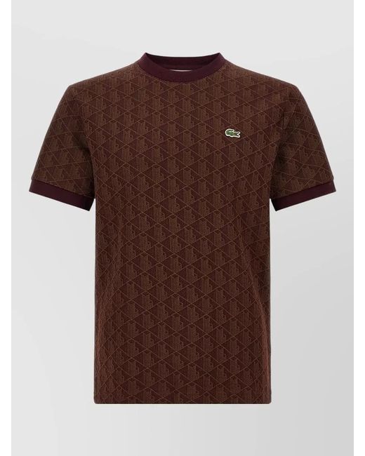 Lacoste Brown Jacquard Polo Shirt for men