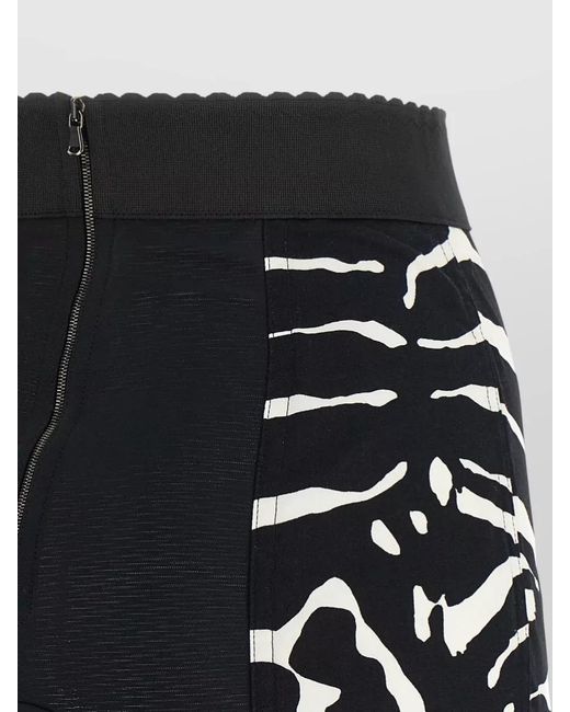 Dolce & Gabbana Black High Waist Zebra Print Fitted Shorts