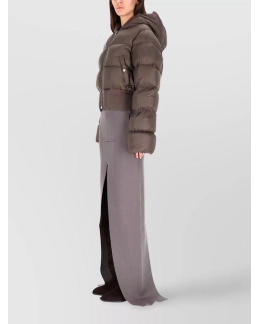Rick Owens Purple Wool Long Straight Skirt