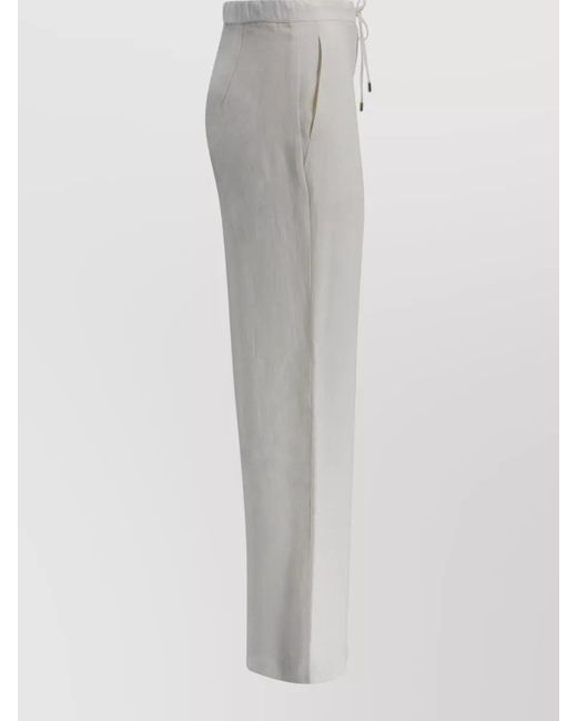 Max Mara Gray Pelota Linen Trouser Studio
