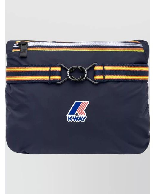 K-Way Blue Claude Hood Jacket Elastic Cuffs Packable