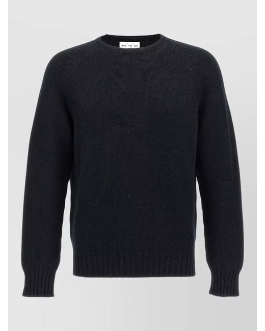 Ma'ry'ya Blue Knit Pullover Crew Neck Long Sleeves for men