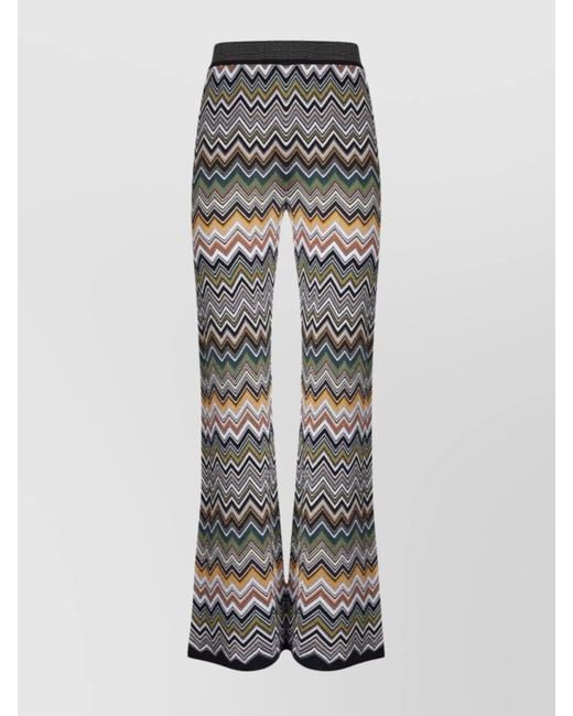 Missoni Gray Long Pants With Chevron Pattern