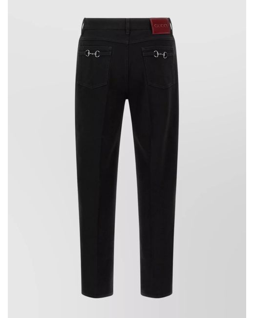 Gucci Black Cropped Straight-Leg Jeans for men