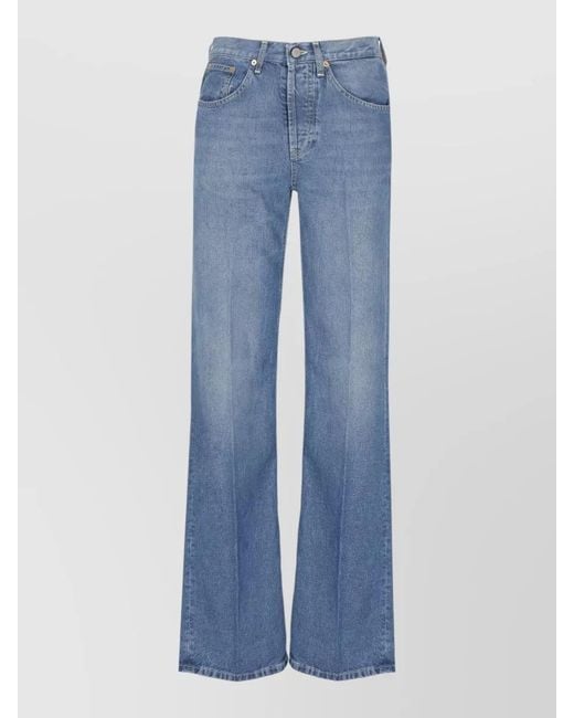 Dondup Blue Wide-Leg Trousers