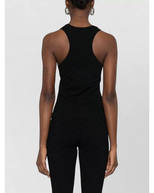 Gucci Black Knitted Racerback Scoop Neck Sleeveless Top
