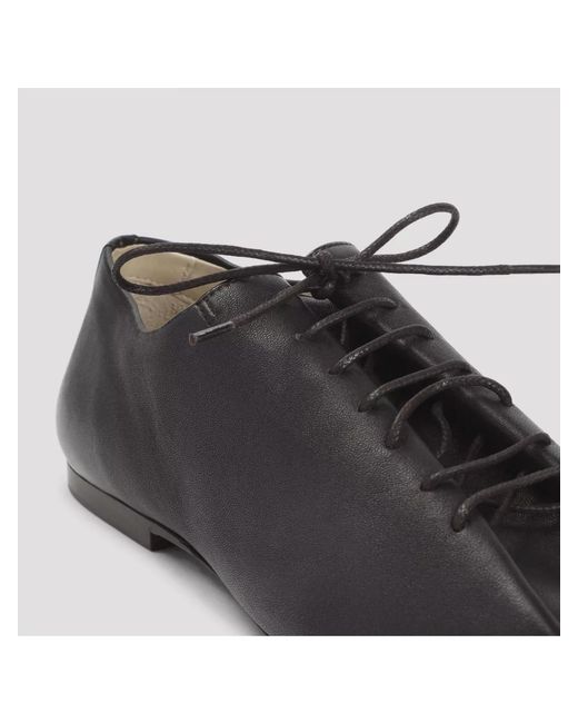 Lemaire Black Flat Lace-Up Shoes Square Toe
