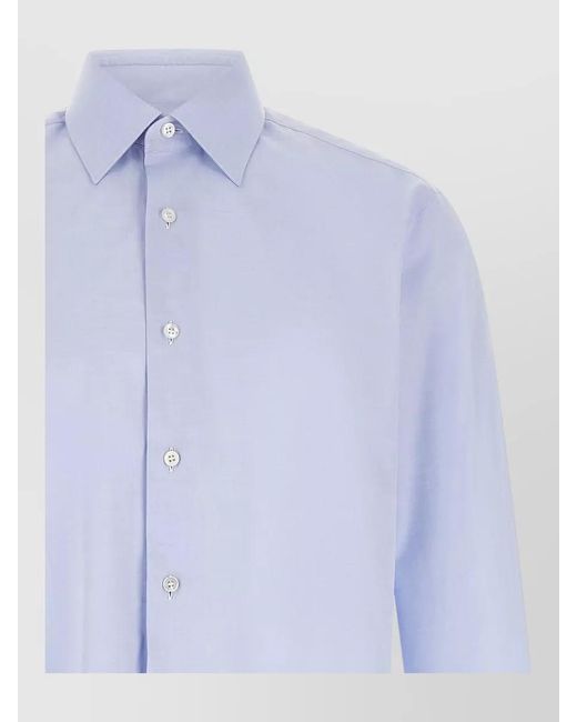 Brioni Blue Clark Regular-Fit Cotton Shirt for men