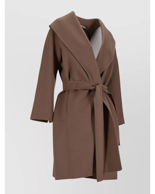 Max Mara Brown Virgin Wool Single-Breasted Coat