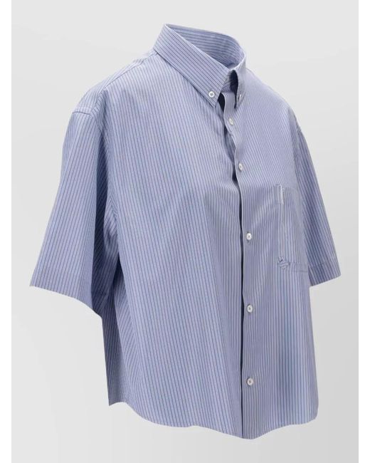 Maison Margiela Blue Short-Sleeve Shirt