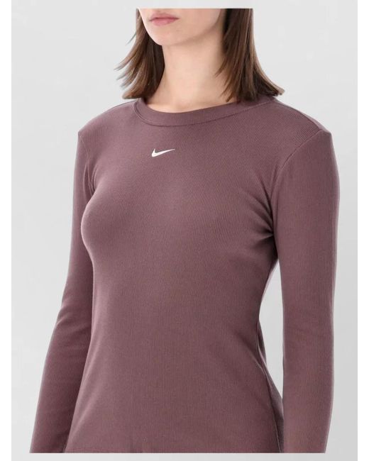 Nike Purple Ribbed Cotton Slim-Fit Long-Sleeve T-Shirt