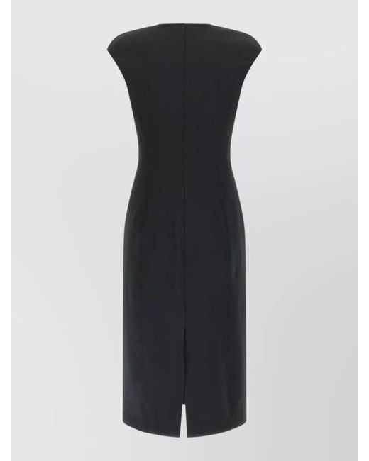 Elisabetta Franchi Black Heart-Neckline Knee-Length Dress