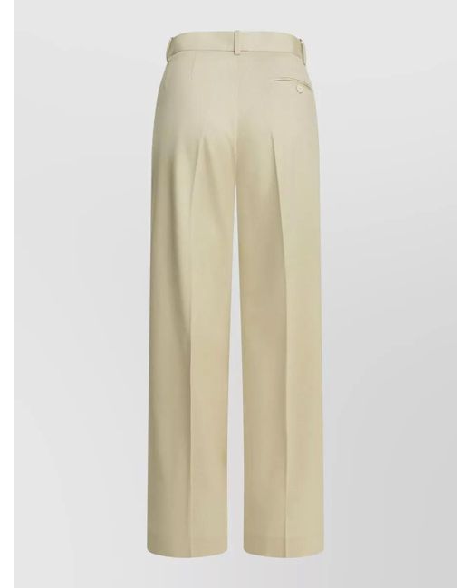 Circolo 1901 Natural Trousers Belt Loops Back Pocket Button Detail