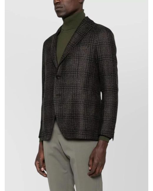 Tagliatore Black Virgin Wool Suit Jacket for men