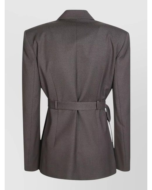 Pinko Black Vitiano Diagonal Tailored Jacket Structured Shoulders