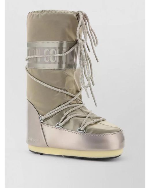 Moon Boot Gray Padded Waterproof Lace-Up Boots