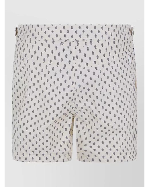 Tom Ford White Paisley Print Swim Shorts for men