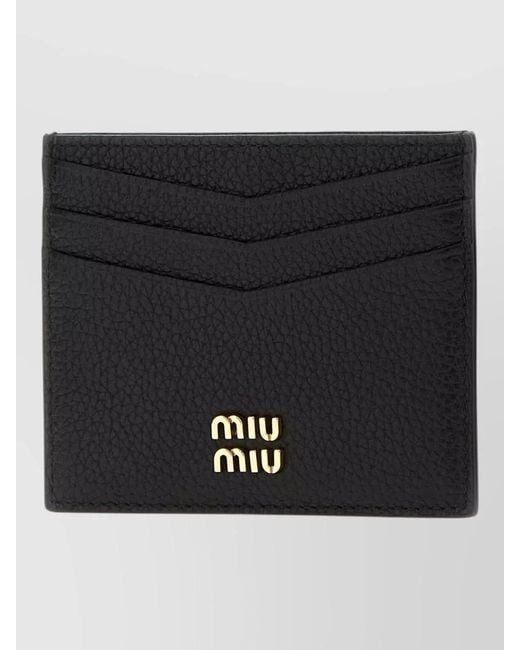 Miu Miu Black Leather Card Holder