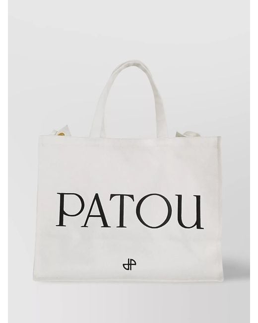 Patou White Oversized Carryall Tote Bag