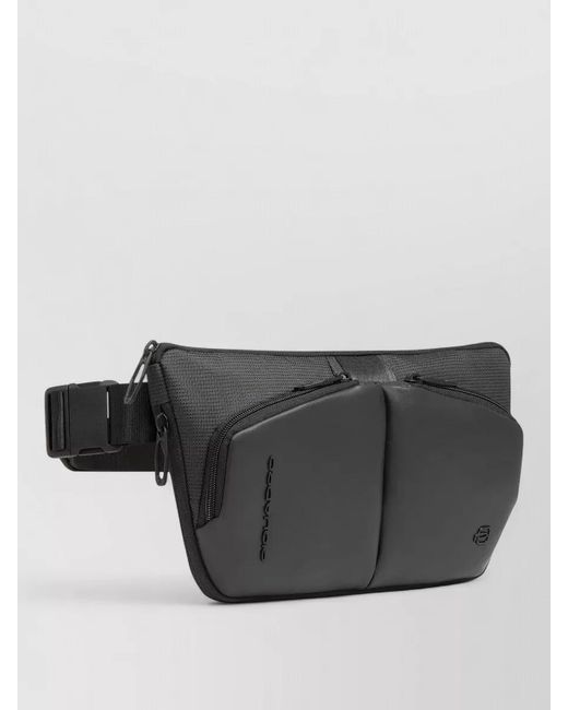 Piquadro Gray Belt Bag Adjustable Strap Front Pockets for men