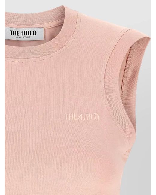 The Attico Pink Cotton Tank Top