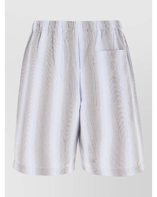 Dries Van Noten White Striped Shorts Side Pockets Back Pocket for men