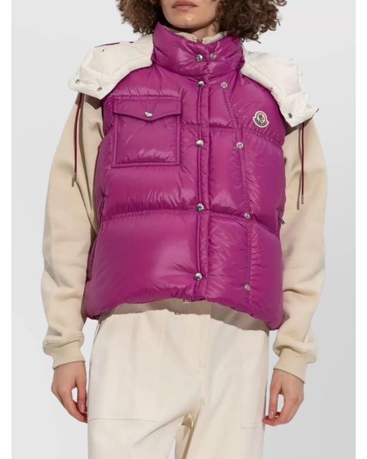 Moncler Pink Quilted Hooded Gilet