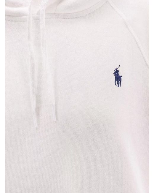 Polo Ralph Lauren White Cotton Hooded Sweatshirt