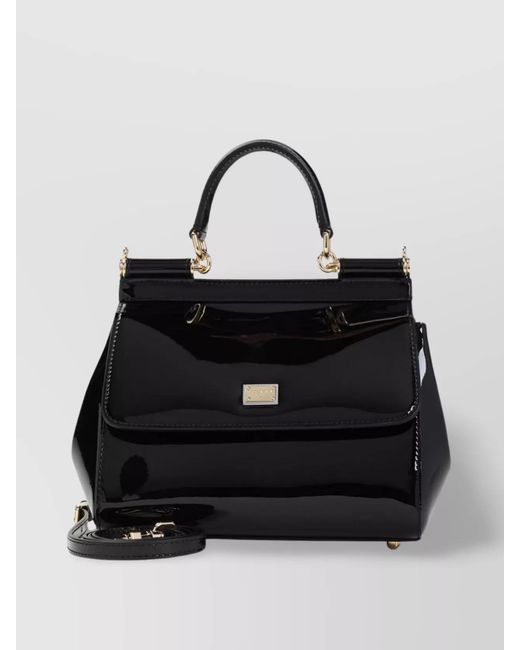 Dolce & Gabbana Black Sicily Small Leather Shoulder Bag