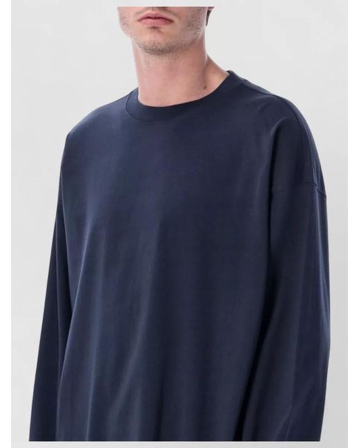 Dries Van Noten Blue Cotton Loose-Fit Long-Sleeve T-Shirt for men