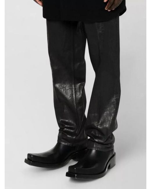 Rick Owens Black Virgin Wool Oversized Single Breasted Coat for men