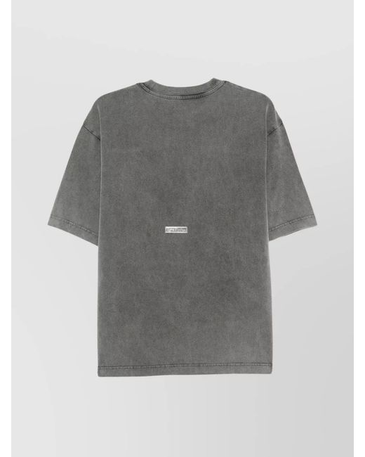Acne Gray Organic Cotton Washed-Effect Short-Sleeve T-Shirt